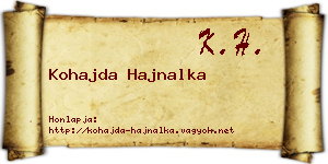 Kohajda Hajnalka névjegykártya
